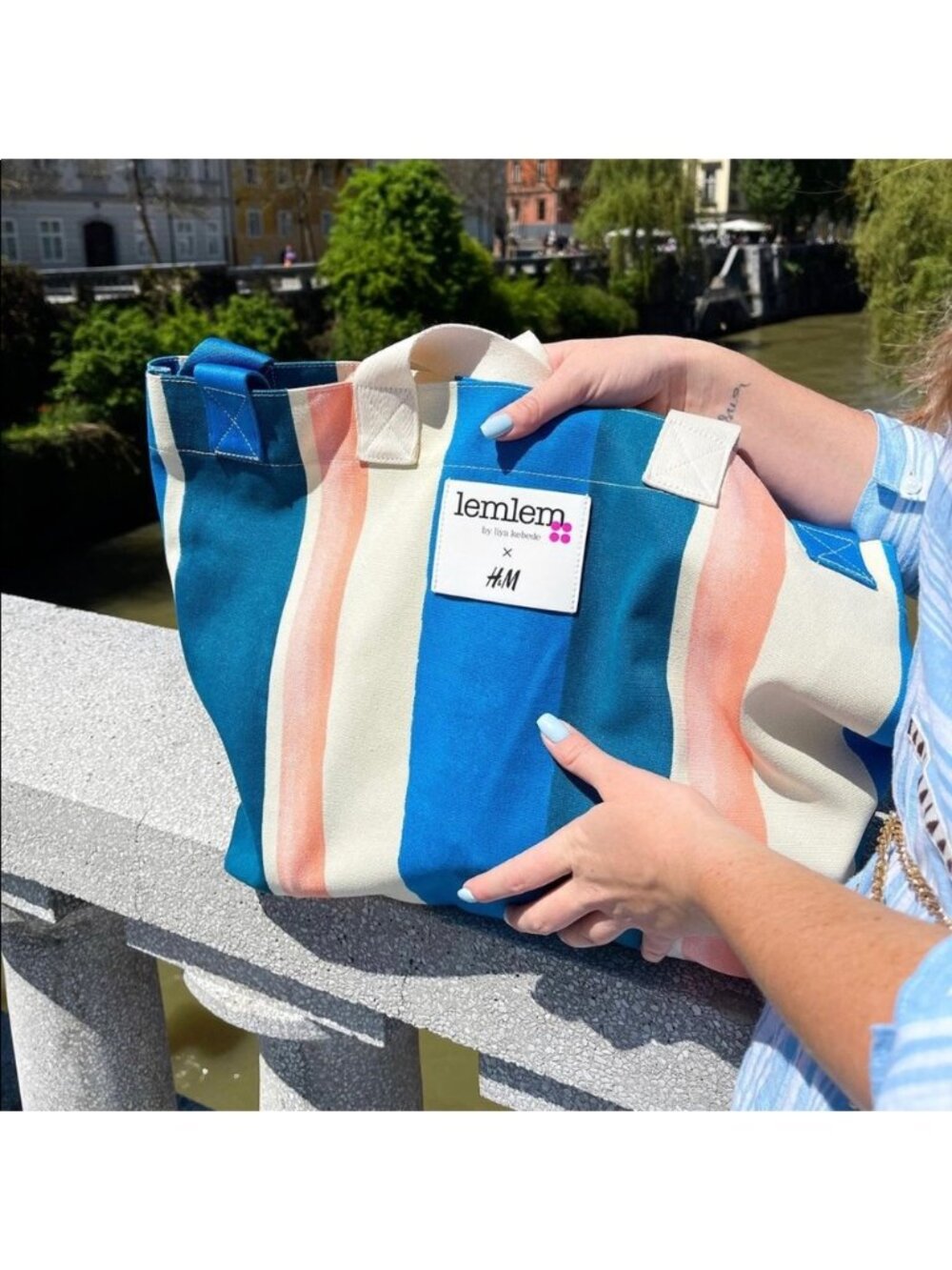 NEW Lemlem x H&M Large Canvas Beach Tote Bag